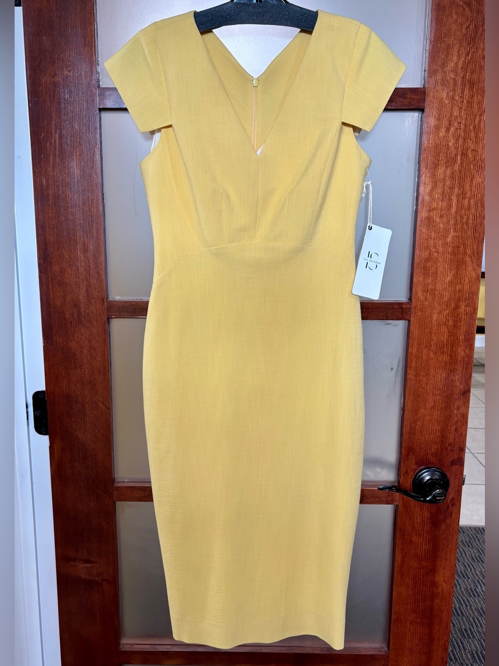 Iris Setlakwe Sunny Yellow Midi Sheath Dress